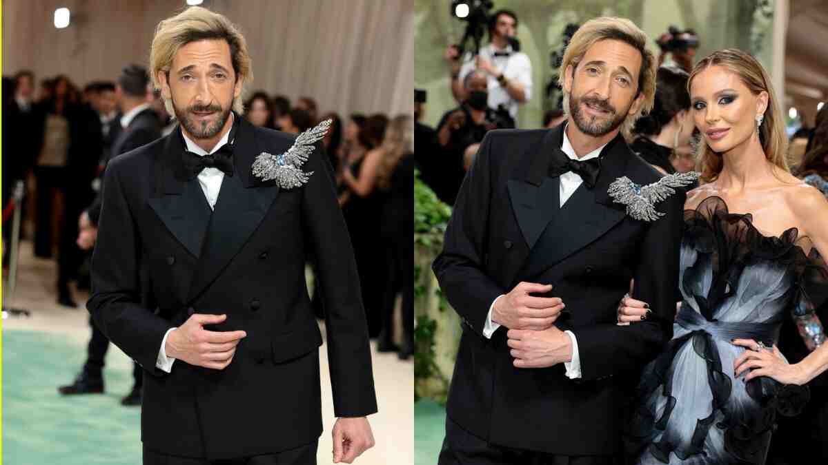 Adrien Brody New Blonde Look at the 2024 Met Gala Close by Sweetheart Georgina Chapman