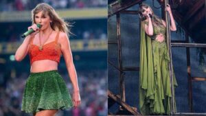 During her First Eras Tour stop in Dublin, Taylor Swift looked amazing in the colors of the Irish flag!